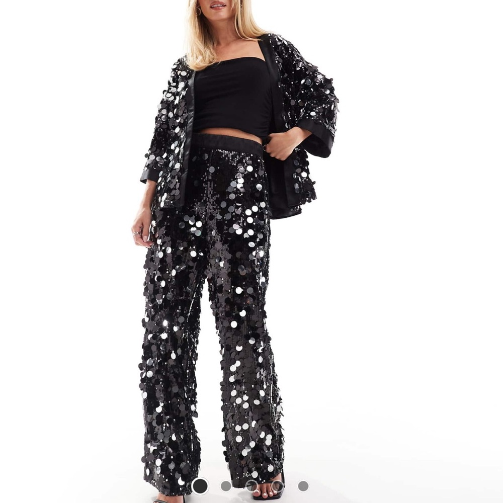 Disco Sequin Pants in Black